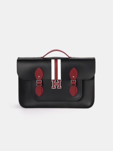 Cambridge Satchel The 15 Inch Batchel - Black with Harvard Stripe