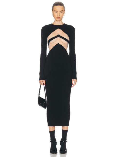 Jean Paul Gaultier Transparent Chevron Long Dress