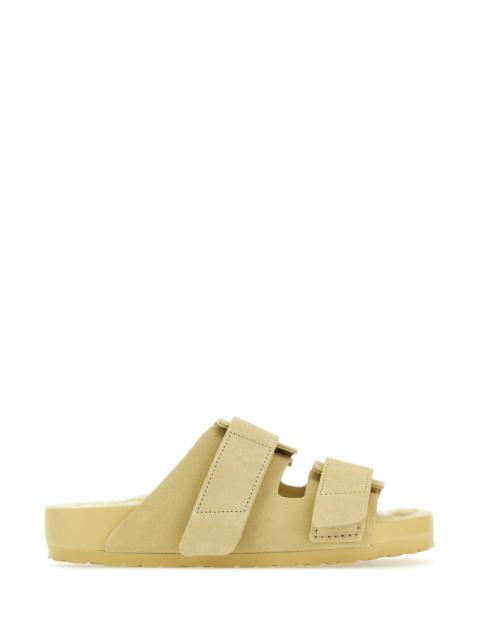 BIRKENSTOCK Beige suede Birkenstock X Tekla Uji slippers