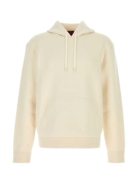 GUCCI Gucci Men Ivory Stretch Wool Blend Sweatshirt