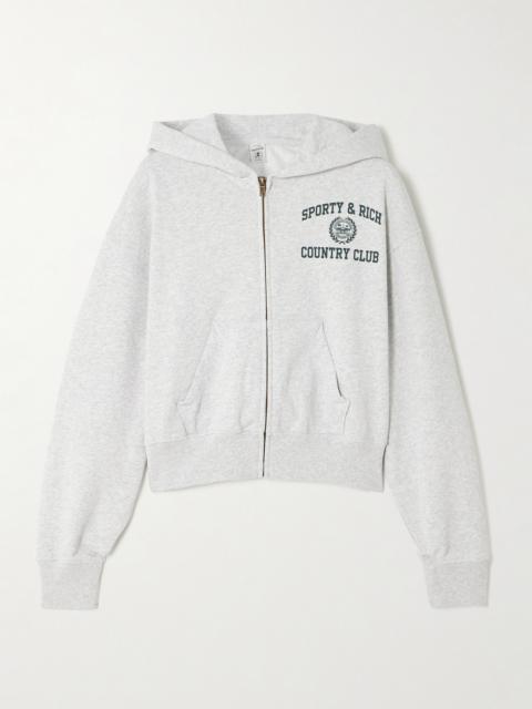Sporty & Rich Varsity Crest Printed Cotton-jersey Hoodie