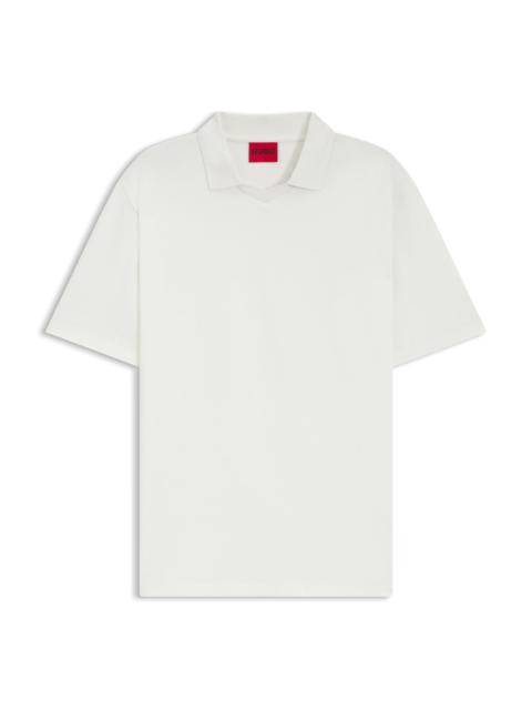 HUGO RELAXED-FIT POLO SHIRT IN MERCERIZED STRETCH-COTTON PIQUÉ
