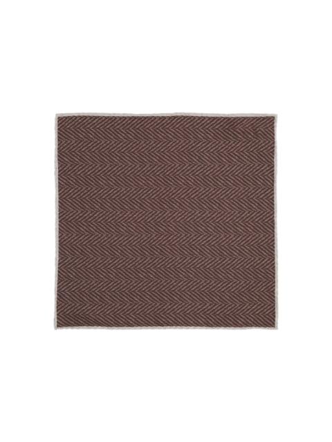 Brunello Cucinelli herringbone-pattern pocket square
