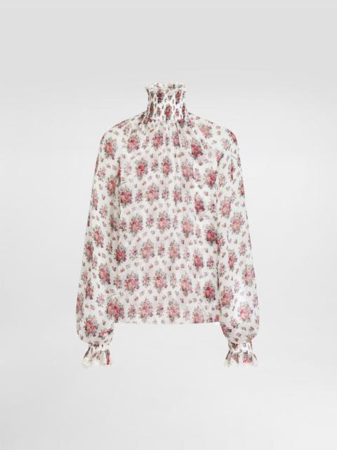 Dolce & Gabbana Small flower bouquets-print chiffon top