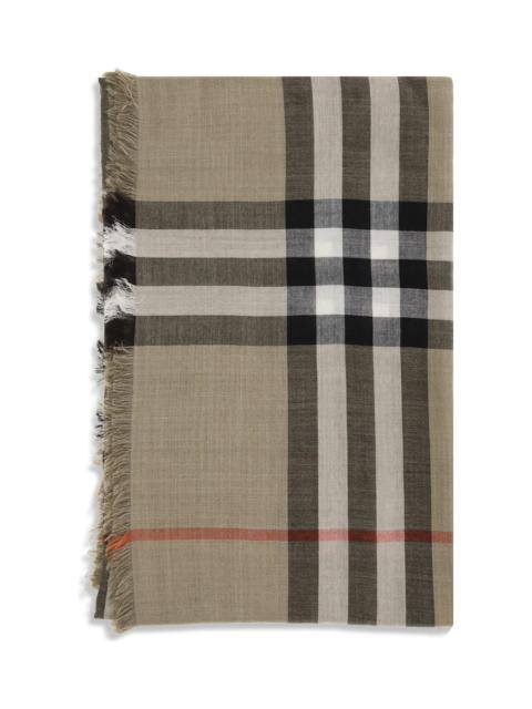 Burberry Check Reversible Wool And Silk Scarf
