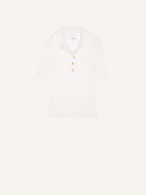 courrèges ICONIC RIB KNIT POLO SHIRT