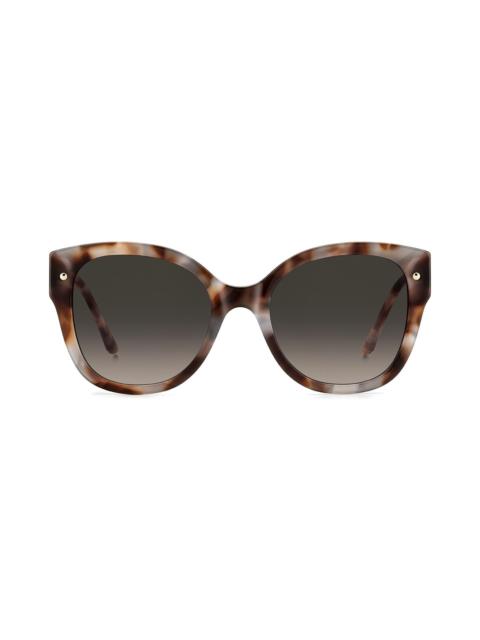 CAROLINA HERRERA Carolina Herrera 55mm Gradient Butterfly Sunglasses in Light Havana/Brown Sf at Nordstrom