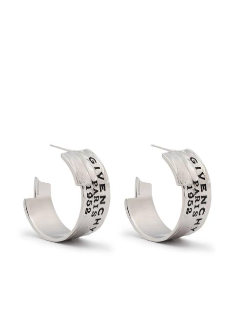 Givenchy logo-engraved hoop earrings