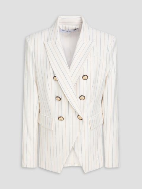 VERONICA BEARD Miller Dickey double-breasted pinstriped twill blazer