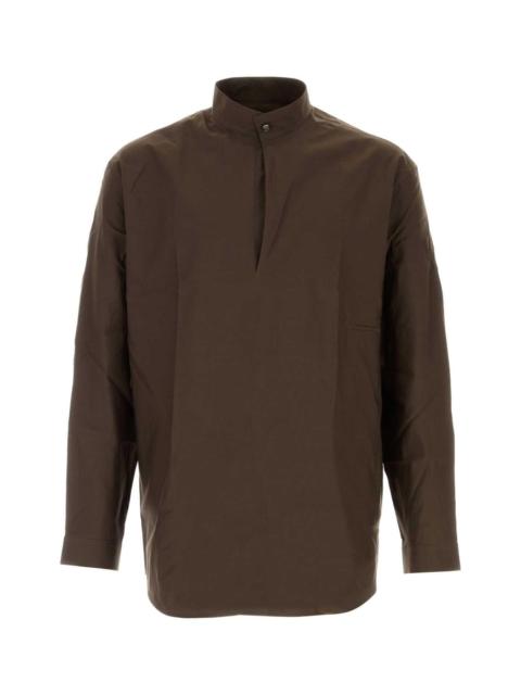 Lemaire Lemaire Men Chocolate Poplin Shirt