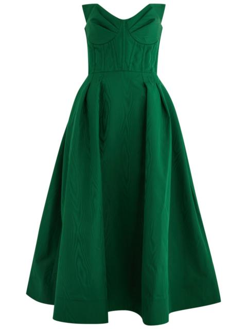 REBECCA VALLANCE Rebecca Vallance Luiza Strapless Moiré Midi Dress
