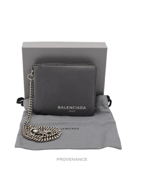 BALENCIAGA Balenciaga Explorer Chain Wallet - Gray Leather