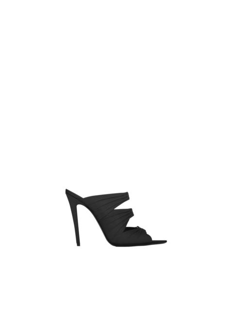 SAINT LAURENT SAINT LAURENT Emilie $1700 Black Satin 110mm Mules New & Aut