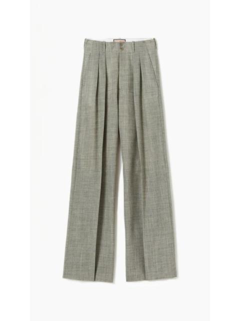 Plan C Pleated Melange Wide Leg Pants