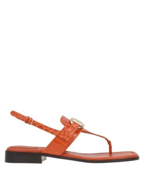 FERRAGAMO Ferragamo Gancini Lula Leather Flat Sandals, Size 5.5 C