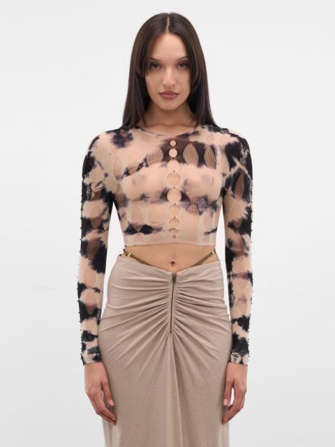 RUI Tie-Dye Cut-Out Crop Top