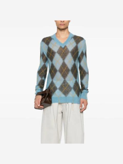 BNWT AW24 MARNI ARGYLE MOHAIR SWEATER 50