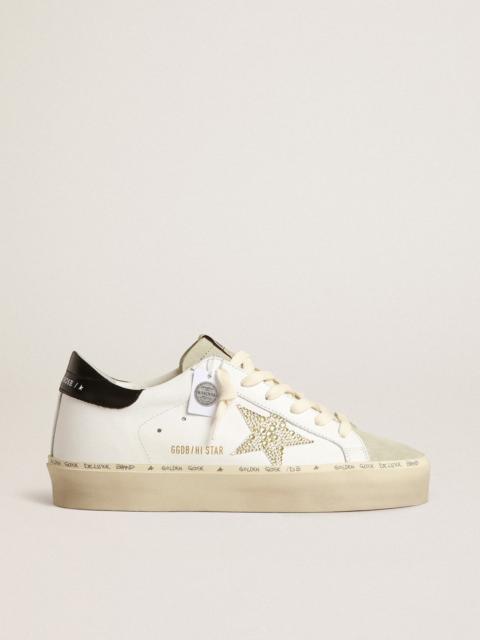 Golden Goose Hi Star with Swarovski crystal star and black heel tab