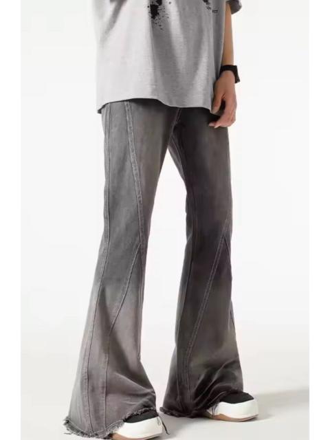 Other Designers Vintage - Grey Flared Denim Jeans - High-Quality, Distressed Finish