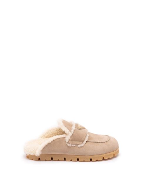 Prada Prada Women Suede And Shearling Mules