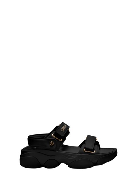 Jordan Jordan Deja Sandal in Black/Metallic Gold at Nordstrom