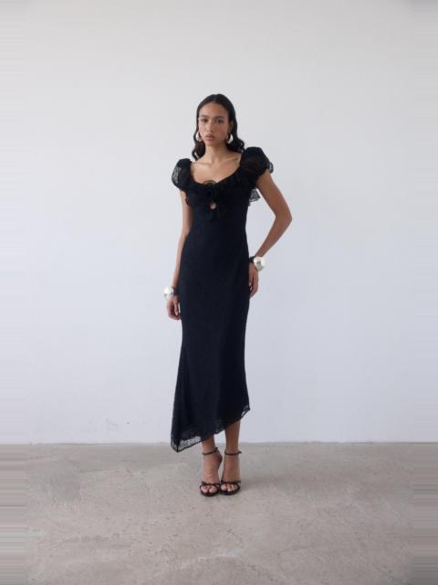 De La Vali EDEN MIDI DRESS IN BLACK LACE