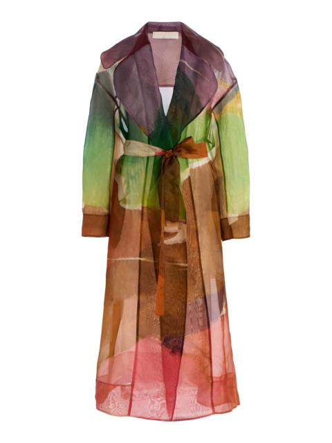 ULLA JOHNSON Novalie Printed Silk Coat multi