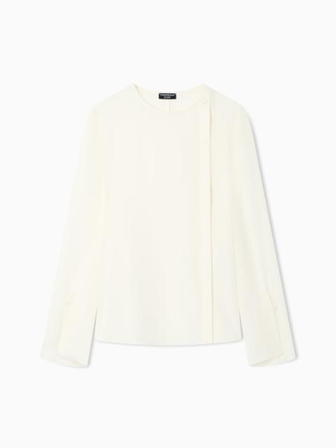 EMPORIO ARMANI ICON BLOUSE IN SILK DOUBLE GEORGETTE