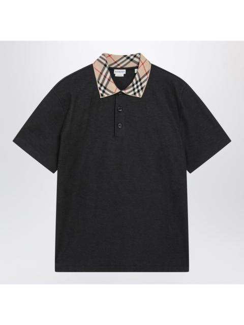 Burberry Burberry Dark Grey Polo Shirt With Check Collar Men