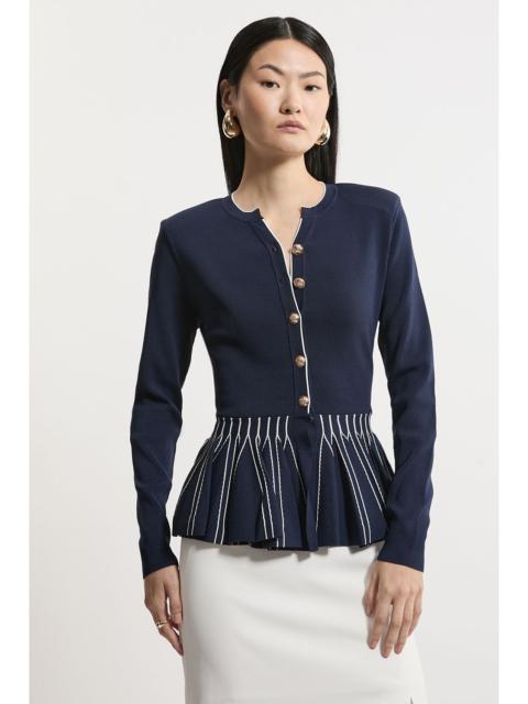 KAREN MILLEN Viscose Blend Knit Peplum Jacket