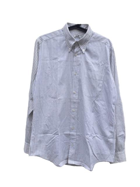 Vintage Hermes Basic Checkered Long Sleeve Shirt