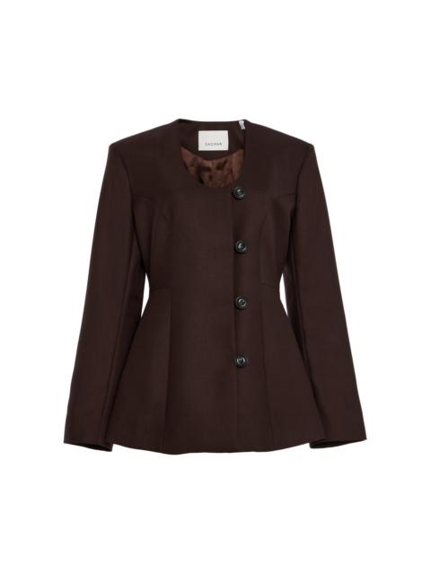 House of Dagmar Exclusive Collarless Blazer brown