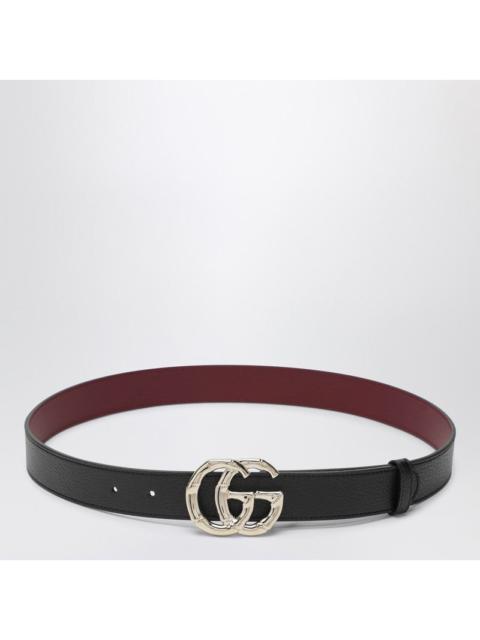 GUCCI Gucci Black Leather Belt With Bamboo Gg Marmont Buckle Women