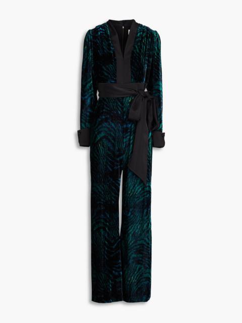 DIANE VON FURSTENBERG Vegas tiger-print velvet jumpsuit