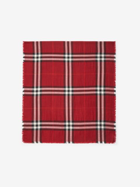 Burberry Reversible Check Wool Silk Scarf