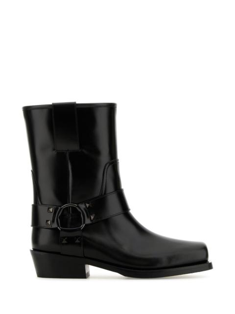 Valentino Black leather Biker Rockstud ankle boots