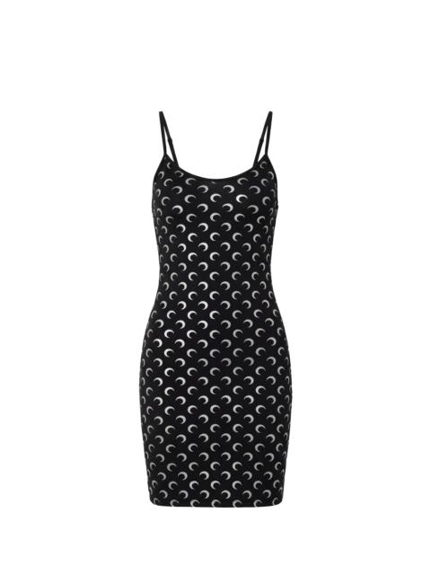 Marine Serre MOON FOIL PRINTED JERSEY STRAPS MINI DRESS