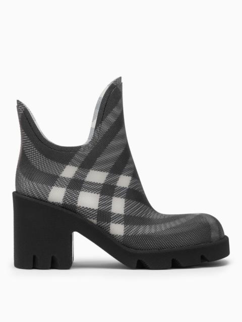 Burberry Marsh Black Rubber Ankle Boots With Check Pattern Women