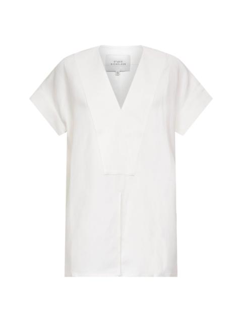 Studio Nicholson White linen blend Circe top