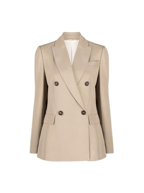 Brunello Cucinelli Brunello Cucinelli Beige Double-Breasted Tailored Blazer