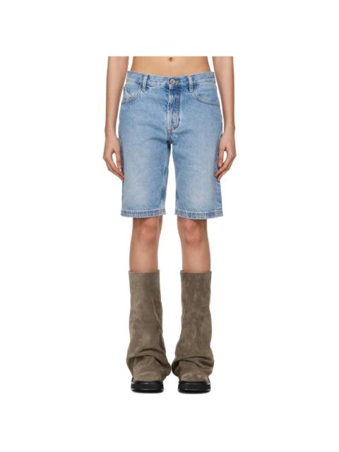 THE ATTICO Blue Washed Denim Shorts