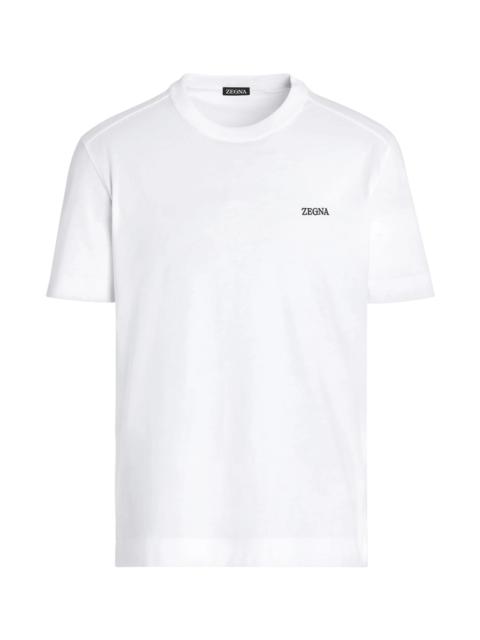 ZEGNA LOGO-EMBROIDERED COTTON T-SHIRT