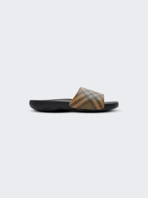 Burberry Check Dive Slides Sand