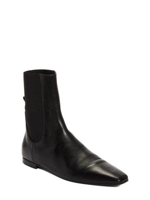TOTEME Square Toe Flat Chelsea Boot in Black at Nordstrom