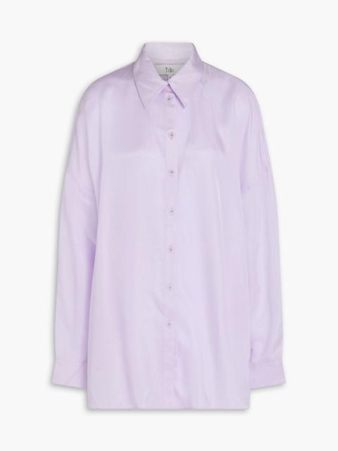 Tibi Oversized satin-twill shirt