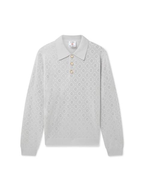 CASABLANCA Crystal Monogram Knit Polo Shirt | Casablanca Paris