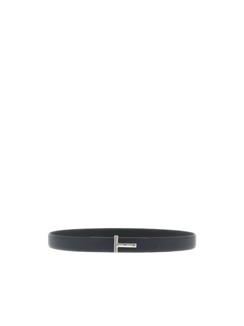 TOM FORD reversible hammered logo buckle belt