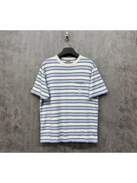 Dior Dior embroidered puppy striped casual short-sleeved shirt