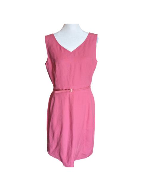 Other Designers Isabella DeMarco Tahari Levine Pink Linen Belted Dress Size 6