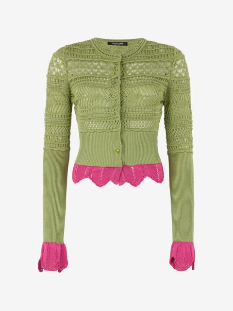Roberto Cavalli Knit cardigan with contrast details